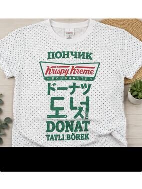 Krispy Kreme Donut Graphic T Shirt Mens Large International Languages